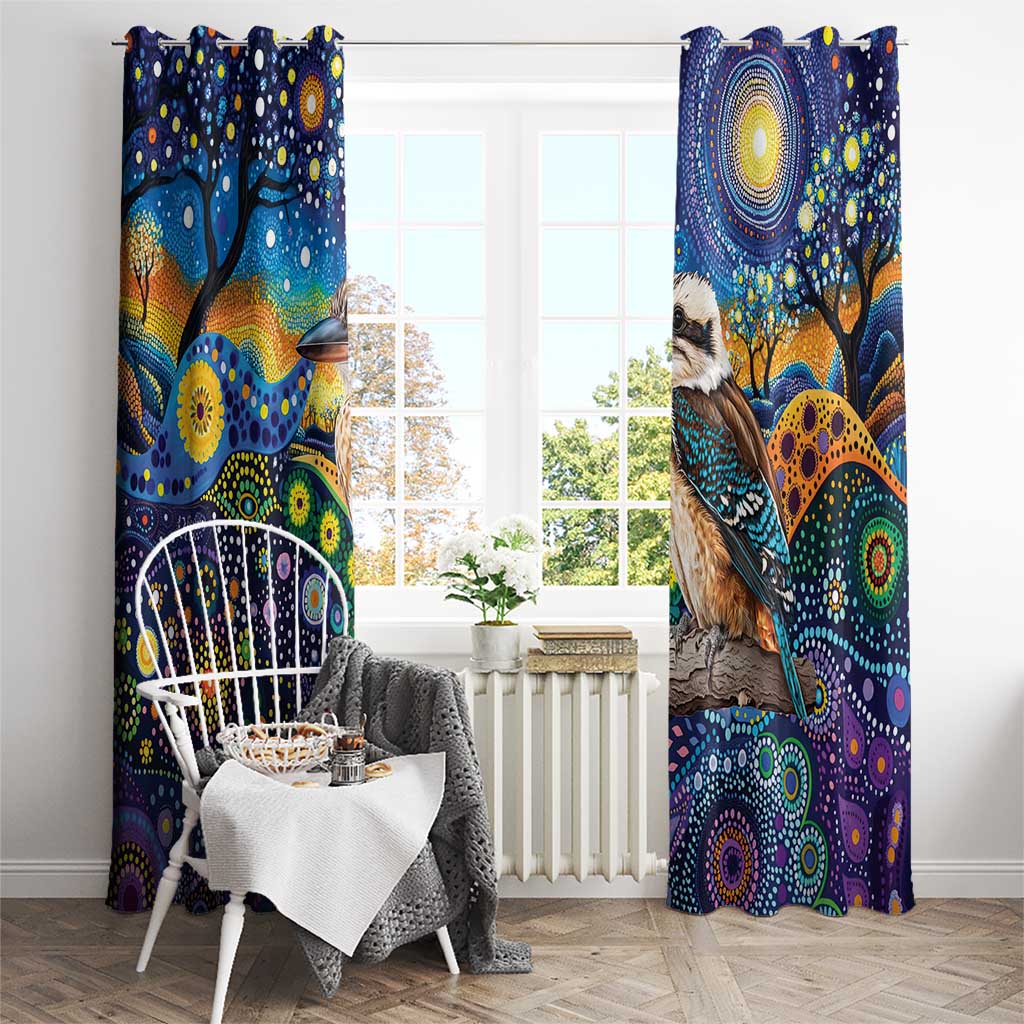 Australian Kookaburra Indigenous Window Curtain Aboriginal Dot Painting