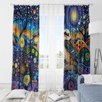 Australian Kookaburra Indigenous Window Curtain Aboriginal Dot Painting