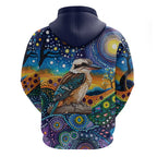 Australian Kookaburra Indigenous Zip Hoodie Aboriginal Dot Painting