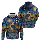 Australian Kookaburra Indigenous Zip Hoodie Aboriginal Dot Painting