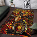 Kangaroo At Night Art Area Rug Aboriginal Dot Painting