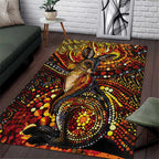 Kangaroo At Night Art Area Rug Aboriginal Dot Painting
