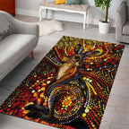 Kangaroo At Night Art Area Rug Aboriginal Dot Painting