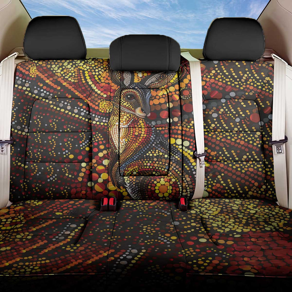 Kangaroo At Night Art Back Car Seat Cover Aboriginal Dot Painting