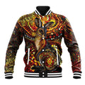 Kangaroo At Night Art Baseball Jacket Aboriginal Dot Painting