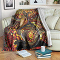 Kangaroo At Night Art Blanket Aboriginal Dot Painting