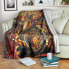 Kangaroo At Night Art Blanket Aboriginal Dot Painting