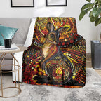 Kangaroo At Night Art Blanket Aboriginal Dot Painting