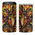 Kangaroo At Night Art 4 in 1 Can Cooler Tumbler Aboriginal Dot Painting