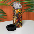 Kangaroo At Night Art 4 in 1 Can Cooler Tumbler Aboriginal Dot Painting