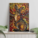 Kangaroo At Night Art Canvas Wall Art Aboriginal Dot Painting