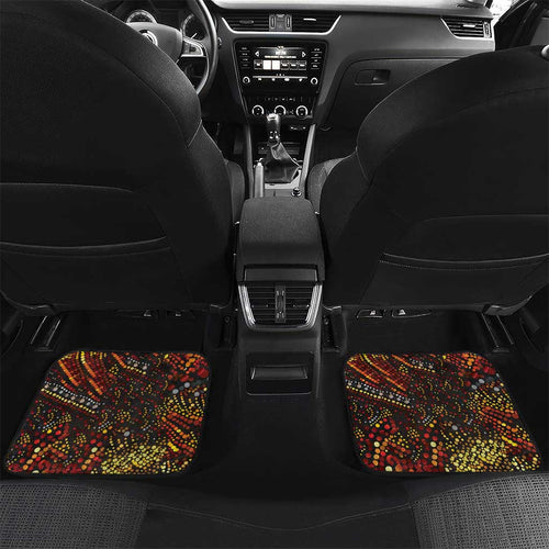 Kangaroo At Night Art Car Mats Aboriginal Dot Painting