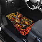 Kangaroo At Night Art Car Mats Aboriginal Dot Painting