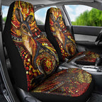 Kangaroo At Night Art Car Seat Cover Aboriginal Dot Painting