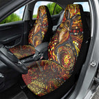 Kangaroo At Night Art Car Seat Cover Aboriginal Dot Painting