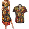 Kangaroo At Night Art Couples Matching Summer Maxi Dress and Hawaiian Shirt Aboriginal Dot Painting
