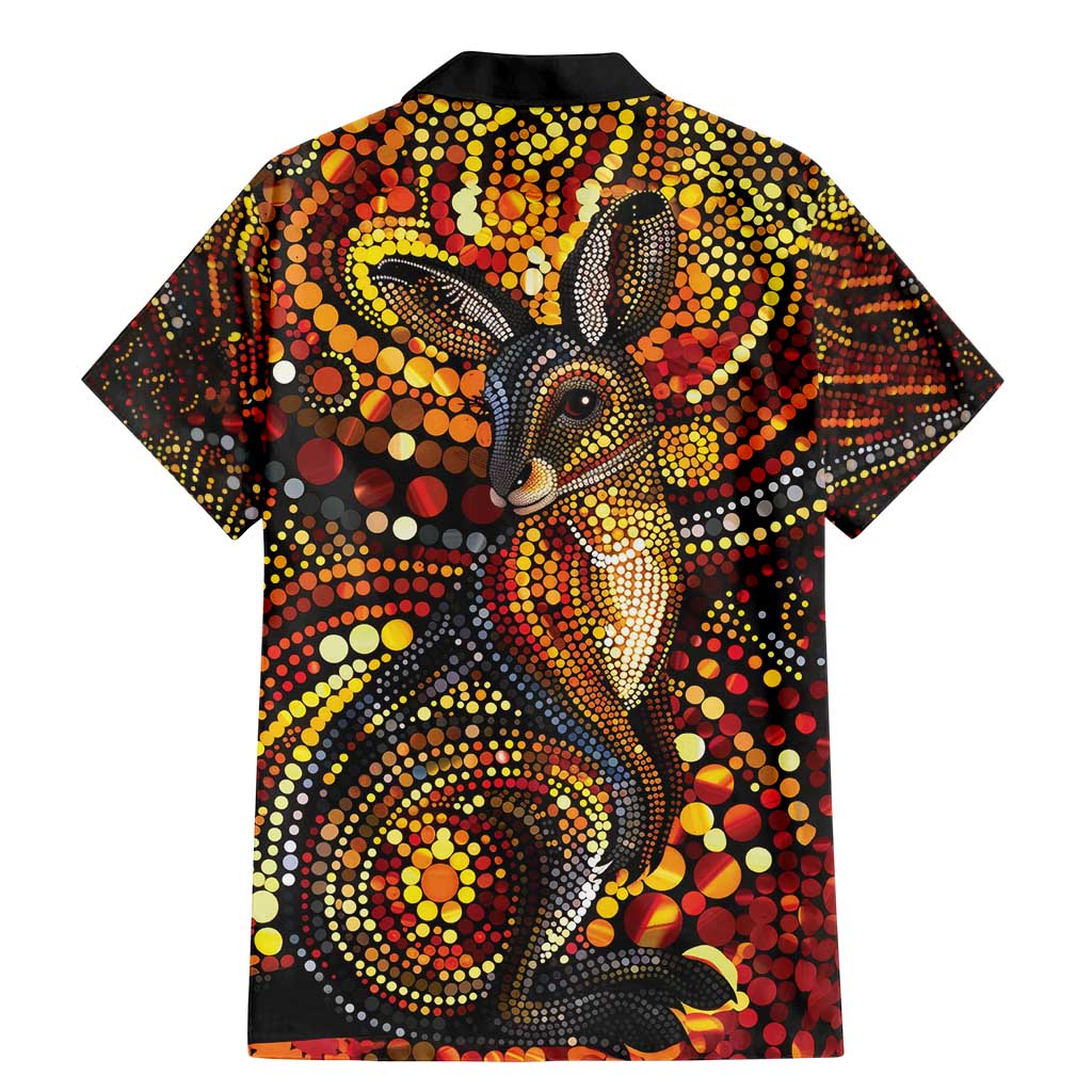 Kangaroo At Night Art Family Matching Mermaid Dress and Hawaiian Shirt Aboriginal Dot Painting