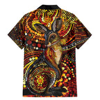 Kangaroo At Night Art Family Matching Mermaid Dress and Hawaiian Shirt Aboriginal Dot Painting