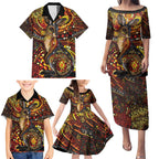 Kangaroo At Night Art Family Matching Puletasi and Hawaiian Shirt Aboriginal Dot Painting