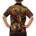 Kangaroo At Night Art Family Matching Puletasi and Hawaiian Shirt Aboriginal Dot Painting