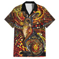 Kangaroo At Night Art Family Matching Summer Maxi Dress and Hawaiian Shirt Aboriginal Dot Painting
