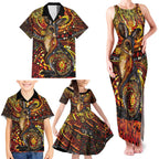 Kangaroo At Night Art Family Matching Tank Maxi Dress and Hawaiian Shirt Aboriginal Dot Painting
