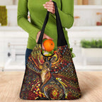 Kangaroo At Night Art Grocery Bag Aboriginal Dot Painting