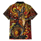 Kangaroo At Night Art Hawaiian Shirt Aboriginal Dot Painting