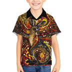 Kangaroo At Night Art Hawaiian Shirt Aboriginal Dot Painting