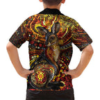 Kangaroo At Night Art Hawaiian Shirt Aboriginal Dot Painting