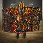 Kangaroo At Night Art Hooded Blanket Aboriginal Dot Painting