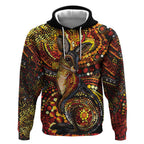 Kangaroo At Night Art Hoodie Aboriginal Dot Painting