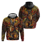 Kangaroo At Night Art Hoodie Aboriginal Dot Painting