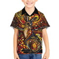 Kangaroo At Night Art Kid Hawaiian Shirt Aboriginal Dot Painting