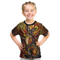 Kangaroo At Night Art Kid T Shirt Aboriginal Dot Painting