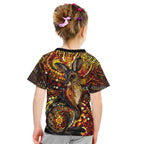 Kangaroo At Night Art Kid T Shirt Aboriginal Dot Painting