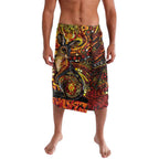 Kangaroo At Night Art Lavalava Aboriginal Dot Painting