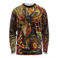 Kangaroo At Night Art Long Sleeve Shirt Aboriginal Dot Painting