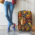 Kangaroo At Night Art Luggage Cover Aboriginal Dot Painting