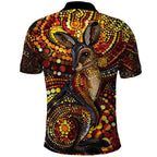Kangaroo At Night Art Polo Shirt Aboriginal Dot Painting