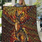 Kangaroo At Night Art Quilt Aboriginal Dot Painting