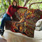 Kangaroo At Night Art Quilt Aboriginal Dot Painting