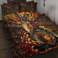 Kangaroo At Night Art Quilt Bed Set Aboriginal Dot Painting