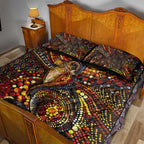 Kangaroo At Night Art Quilt Bed Set Aboriginal Dot Painting