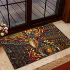 Kangaroo At Night Art Rubber Doormat Aboriginal Dot Painting