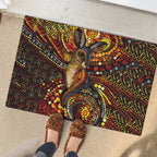 Kangaroo At Night Art Rubber Doormat Aboriginal Dot Painting
