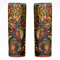 Kangaroo At Night Art Skinny Tumbler Aboriginal Dot Painting