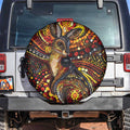 Kangaroo At Night Art Spare Tire Cover Aboriginal Dot Painting