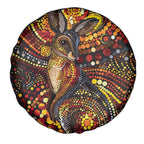 Kangaroo At Night Art Spare Tire Cover Aboriginal Dot Painting