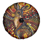 Kangaroo At Night Art Spare Tire Cover Aboriginal Dot Painting